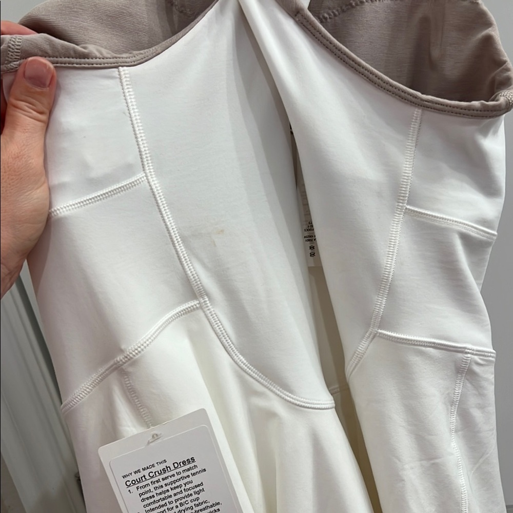 Lululemon Court Crush Dress white NWT Sz 8 - Picture 7 of 11